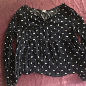 Aeropostale Dark Blue Long Sleeve Blouse